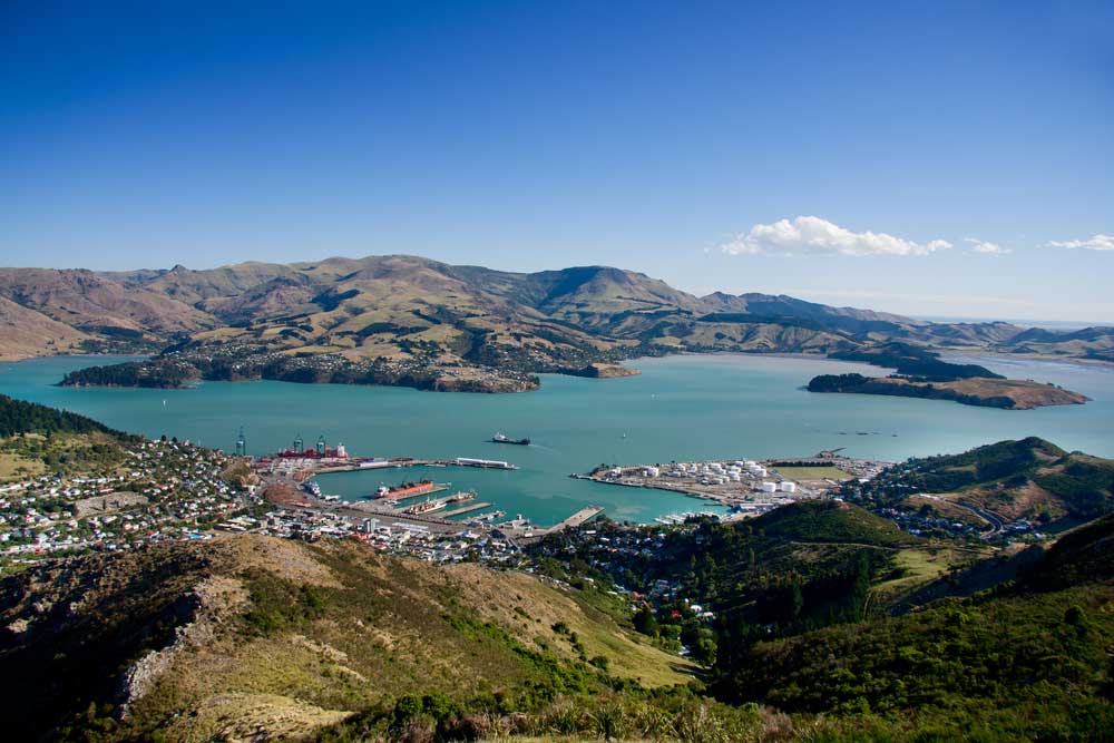 aerial view of the town of christchurch