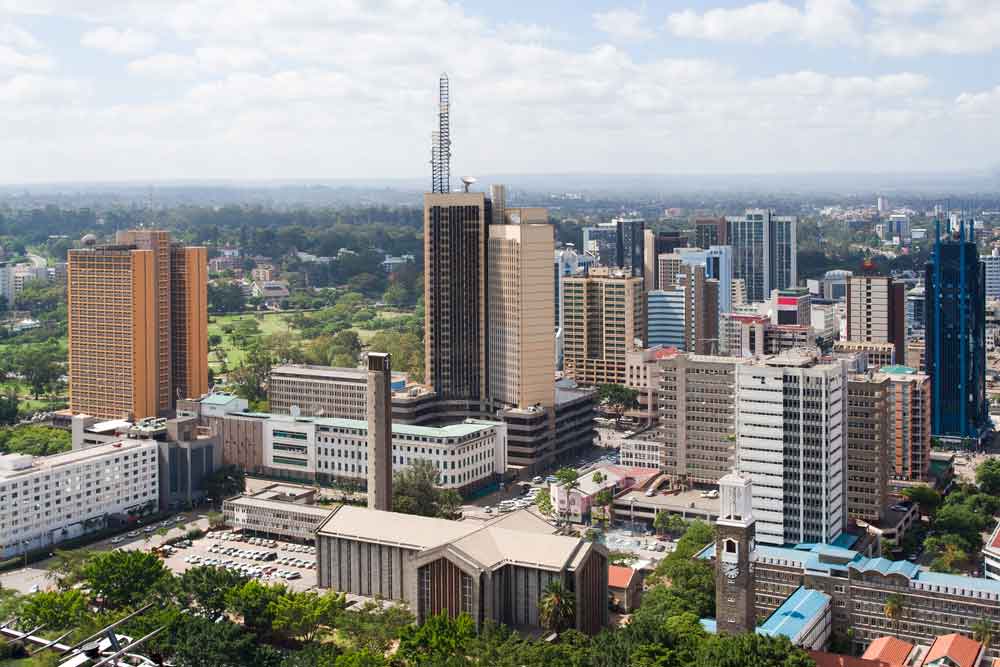 city scape of nairobi kenya