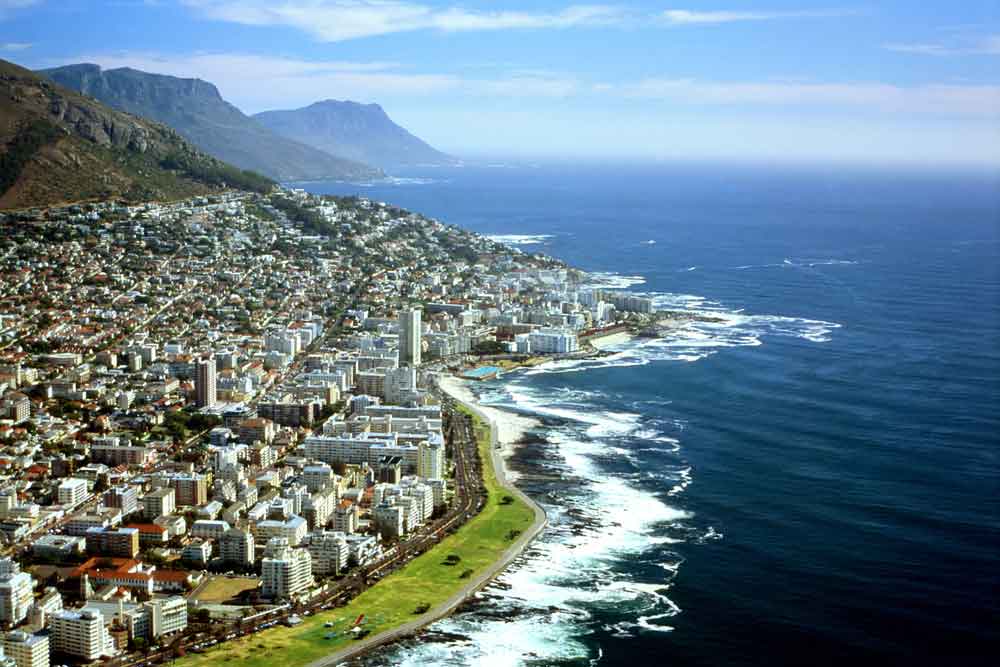 aerial view of cape town south africa