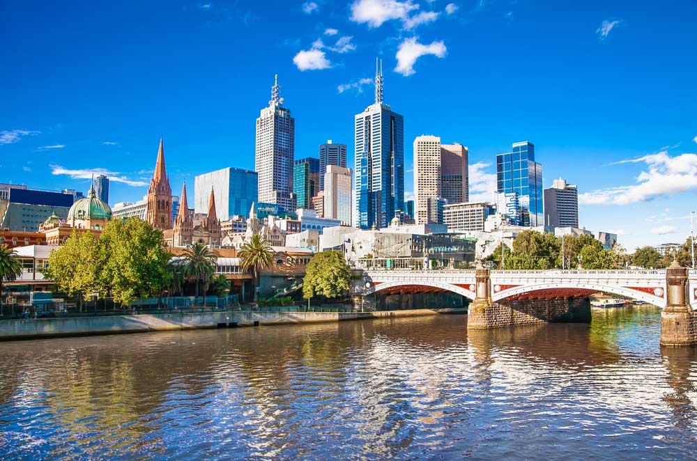 shot of melbourne during the day from the river
